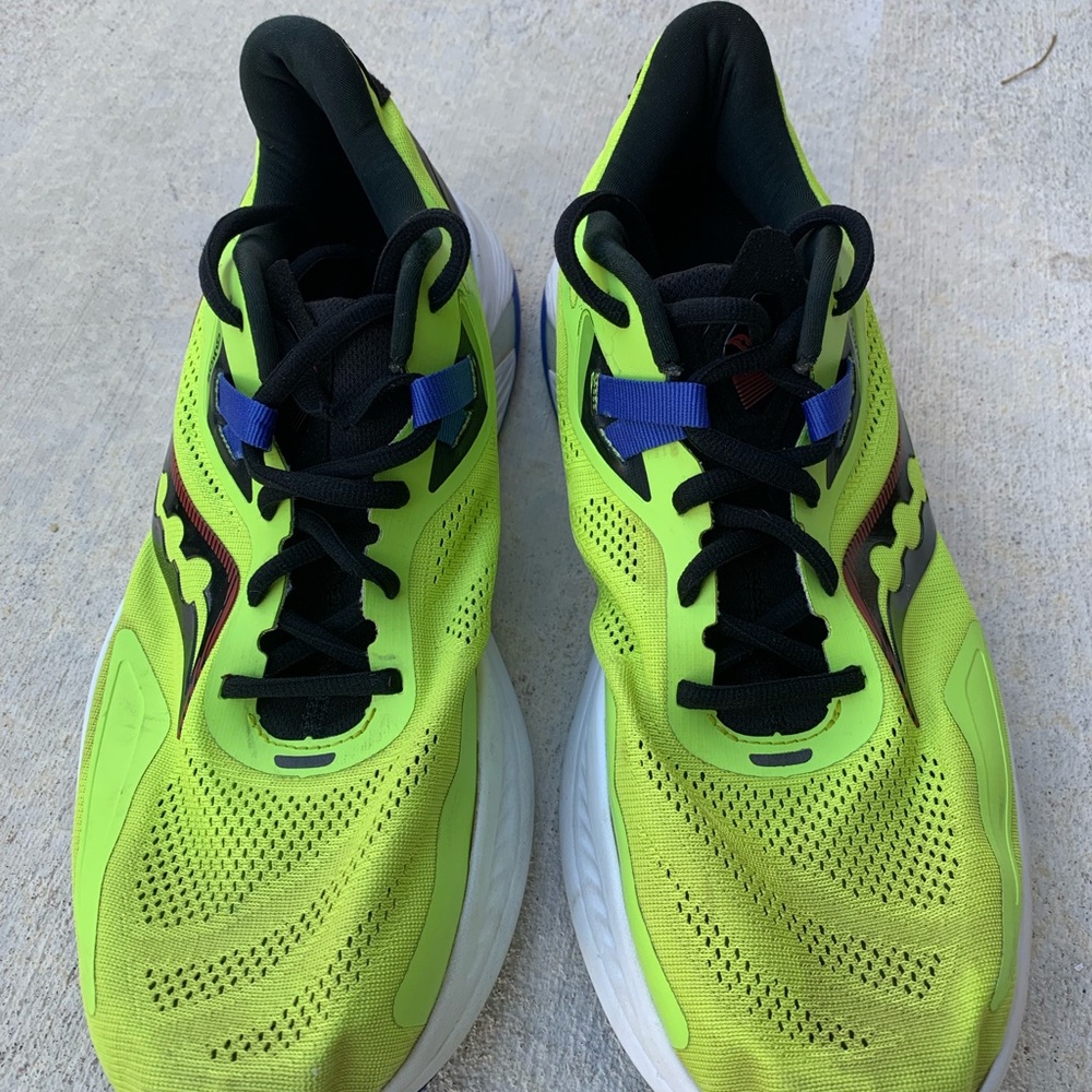 Saucony Neon Green and Black Running Shoes